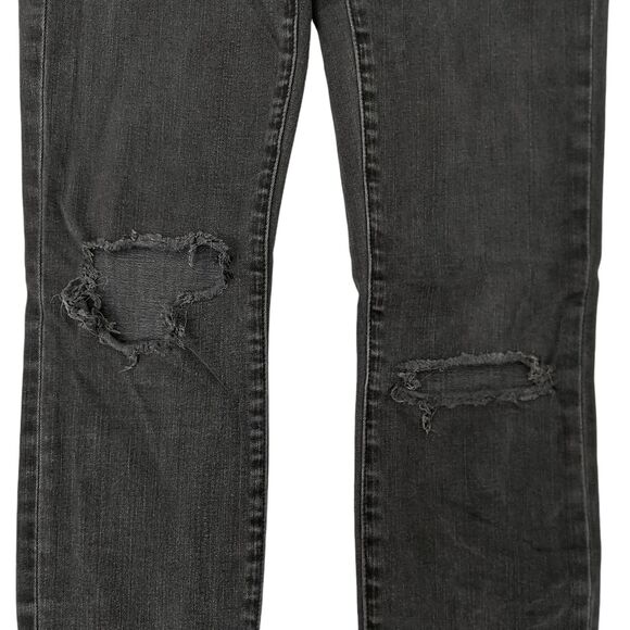 Madewell 9" High Riser Skinny Skinny Jeans Womens 25 Black Stretch Raw Hem - Picture 4 of 12